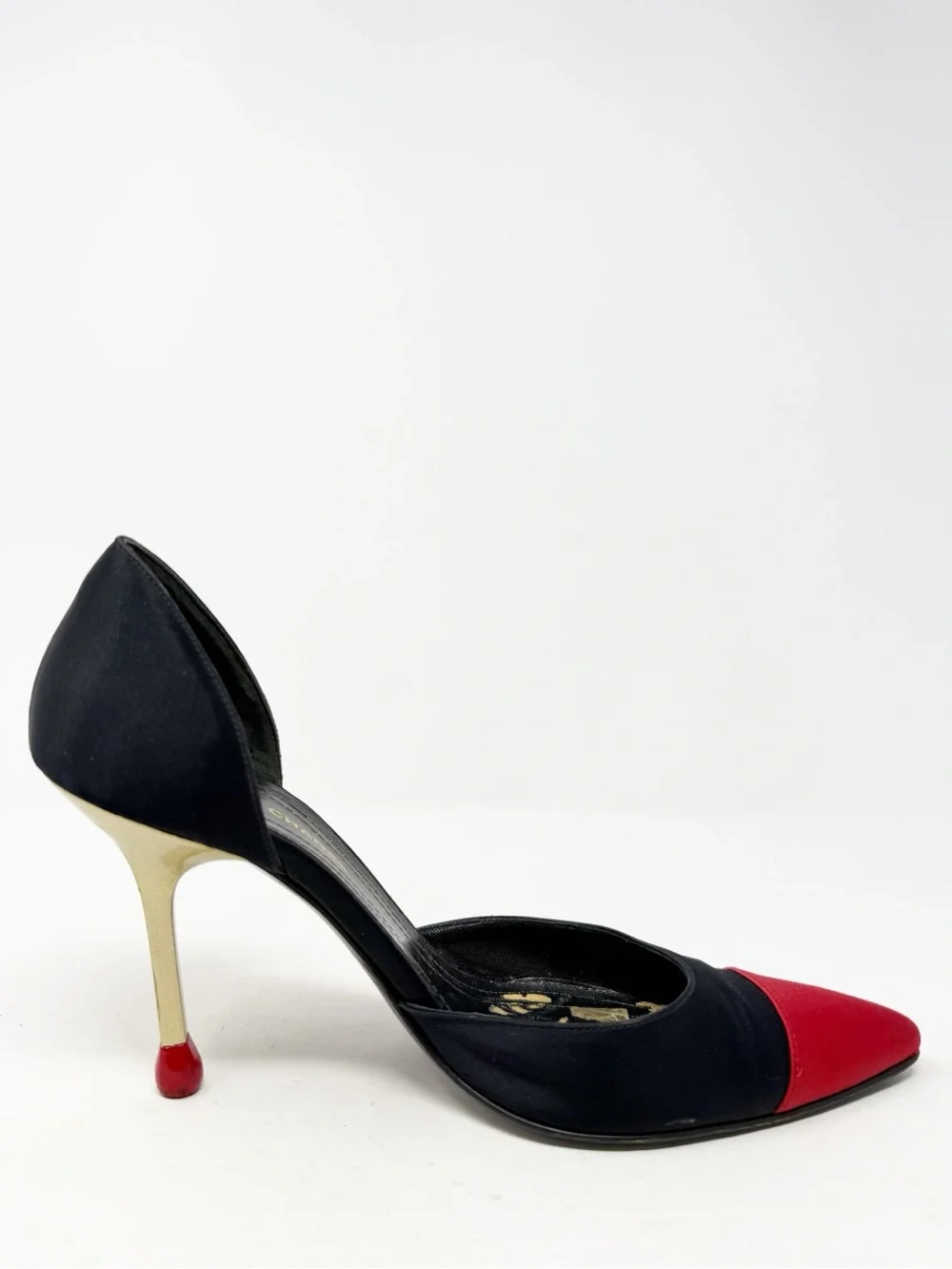 Chanel Allumette Matchstick D’Orsay Pumps Satin Heels Womens Size EU 40.5